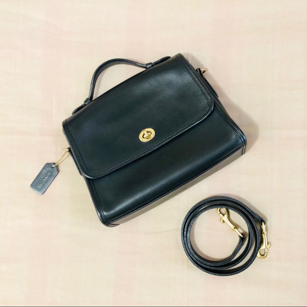 Coach Court Bag in black leather